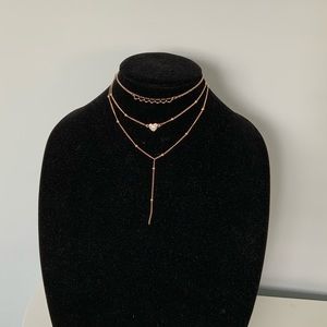 Rose Gold Harts Layered Necklace